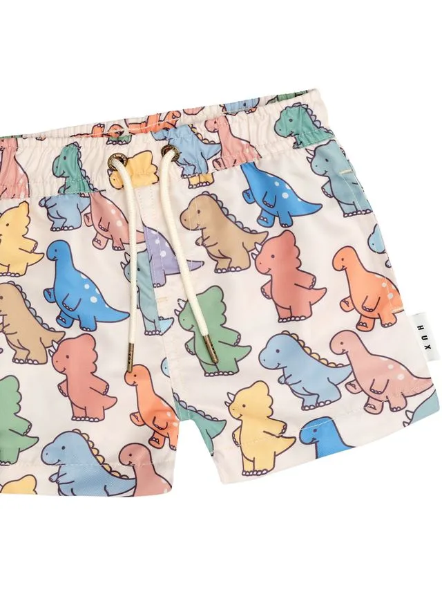 Multicolor Dinosaur Swim Shorts