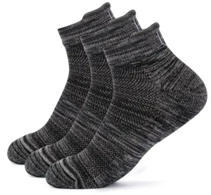 Mush Bamboo Ultra Soft, Anti Odor, Breathable, Anti Blister Ankle Socks for Men & Women for Casual & Sports Wear (Pack of 3, Melange) (Black)