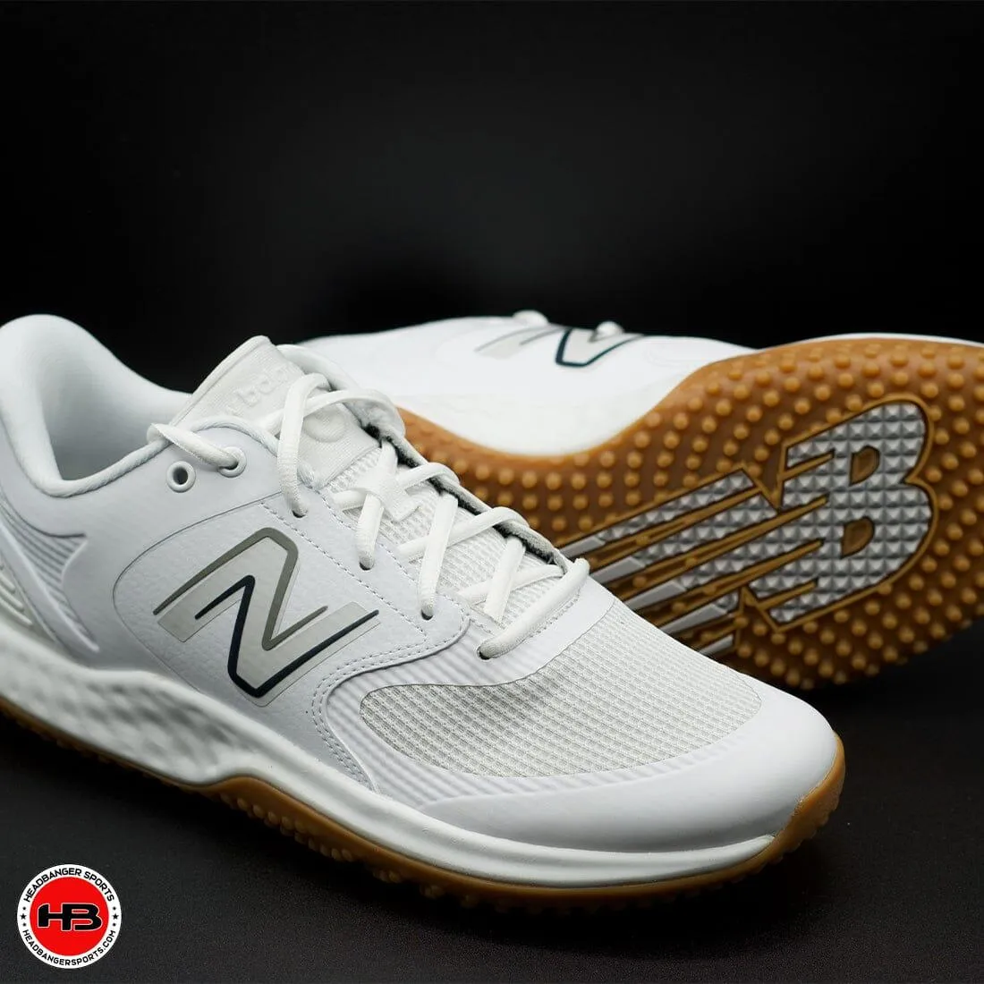 New Balance Fresh Foam 3000 v6 (White & White Gum Sole) Turf Trainer: T3000TW6