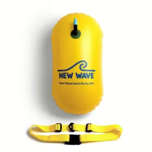 New Wave Swim Bubble for Open Water Swimmers and Triathletes - Yellow Triathlon Swim Buoy (No Drybag)