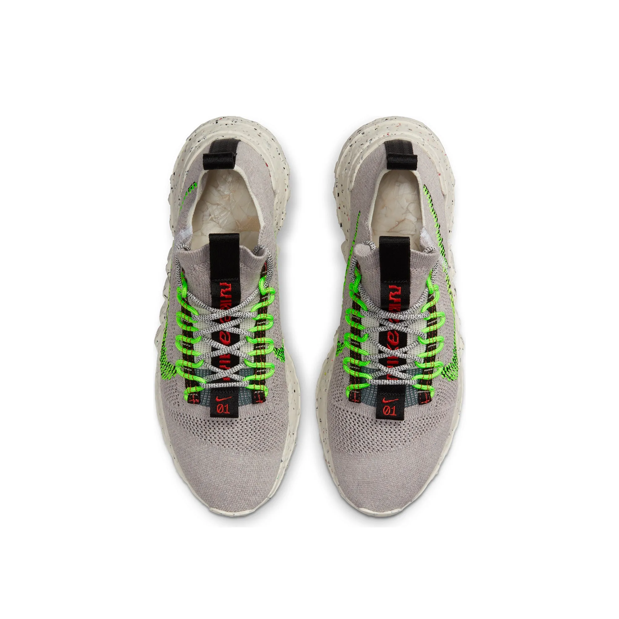 Nike Mens Space Hippie 01 Shoes 'Vast grey/Electric green'