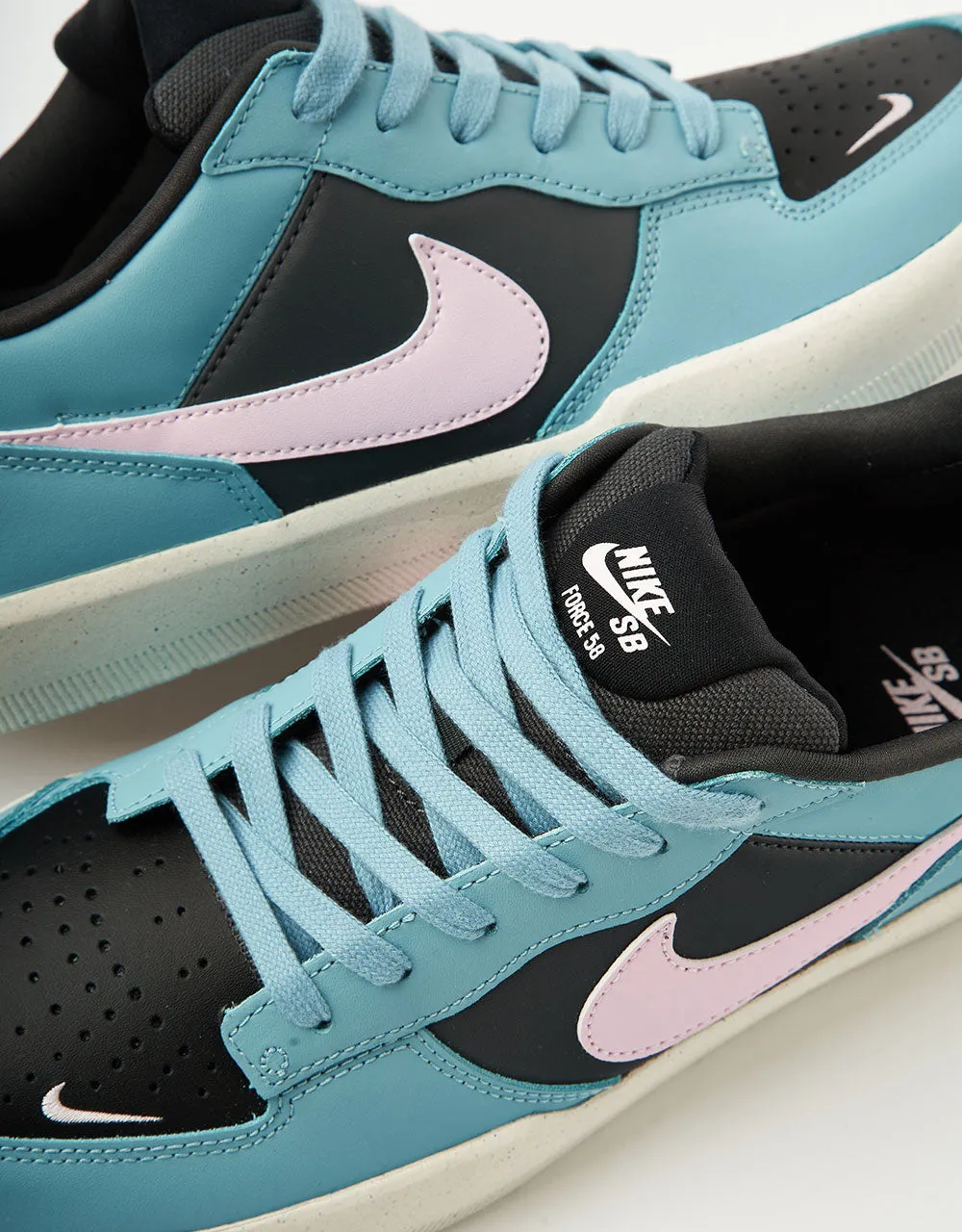 Nike SB Force 58 Premium Skate Shoes - Denim Turq/Pink Foam -Dk Smoke Grey