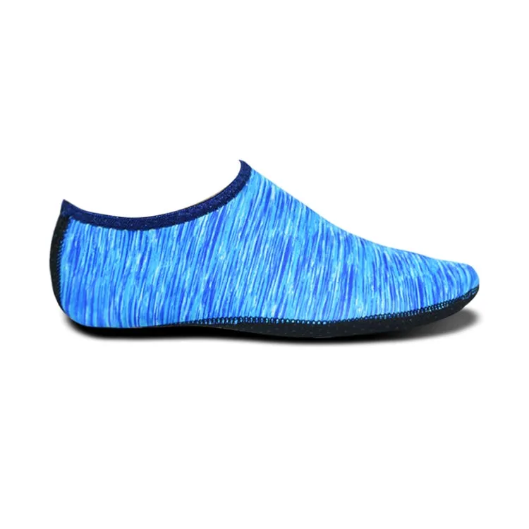 Non-slip Plastic Grain Texture Thick Cloth Sole Printing Diving Shoes and Socks, One Pair, Size:XL (Blue Lines)