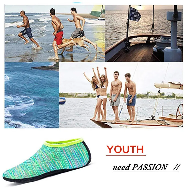 Non-slip Plastic Grain Texture Thick Cloth Sole Printing Diving Shoes and Socks, One Pair, Size:XXL (Rose Red Figured)