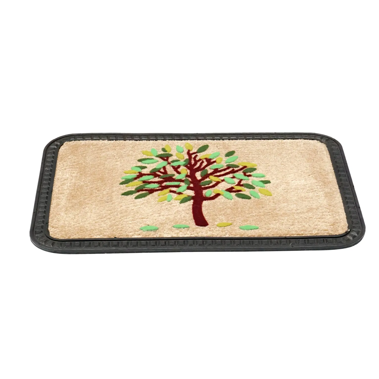 OnlyMat Modern Colourful Tree Soft All-Purpose Mat Kitchen Bathroom Door Entrance 40x60x8mm (Beige)