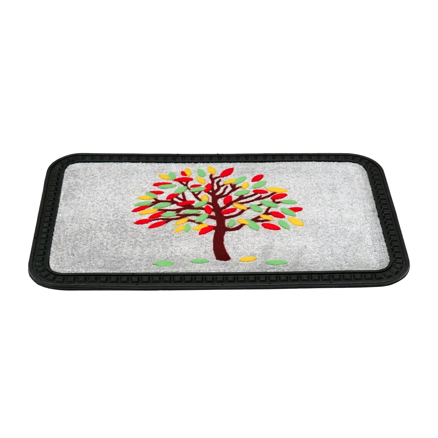 OnlyMat Modern Colourful Tree Soft All-Purpose Mat Kitchen Bathroom Door Entrance 40x60x8mm (Silver)