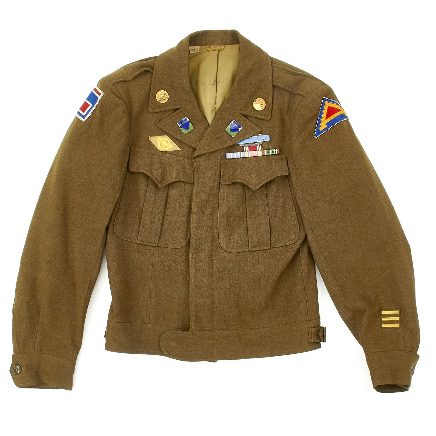 Original U.S. Named Anti-Tank Company 271st Infantry Regiment Named Ike Jacket with Reseach