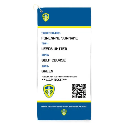 Personalised Leeds United FC Ticket Golf Towel