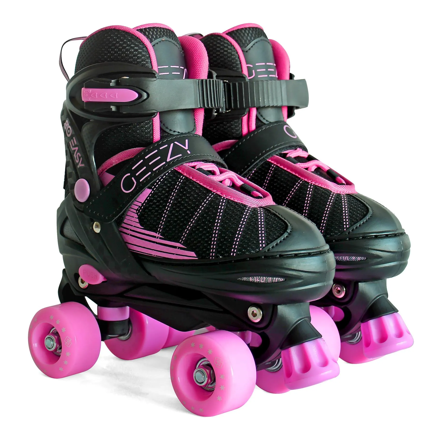 Pink & Black Adjustable Roller Skates