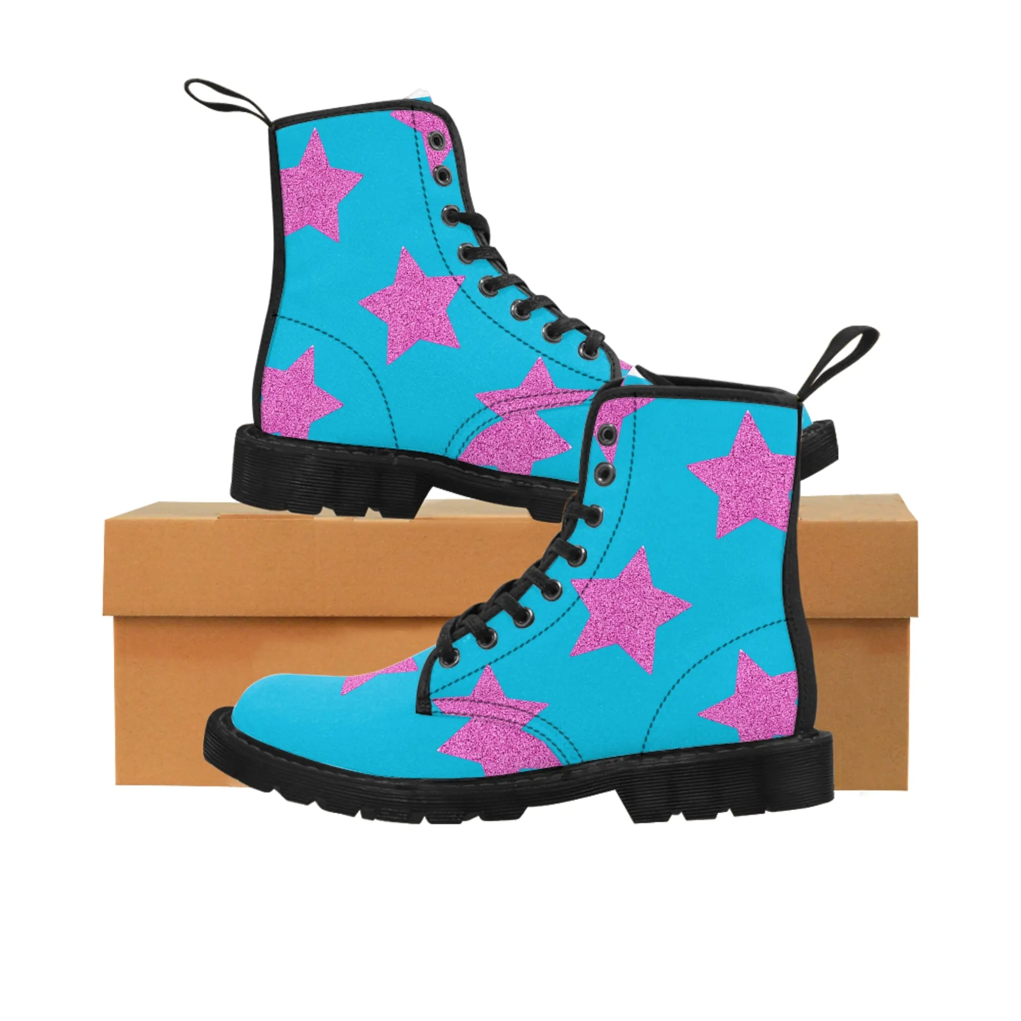 Pink Stars - Inovax Men's Canvas Boots