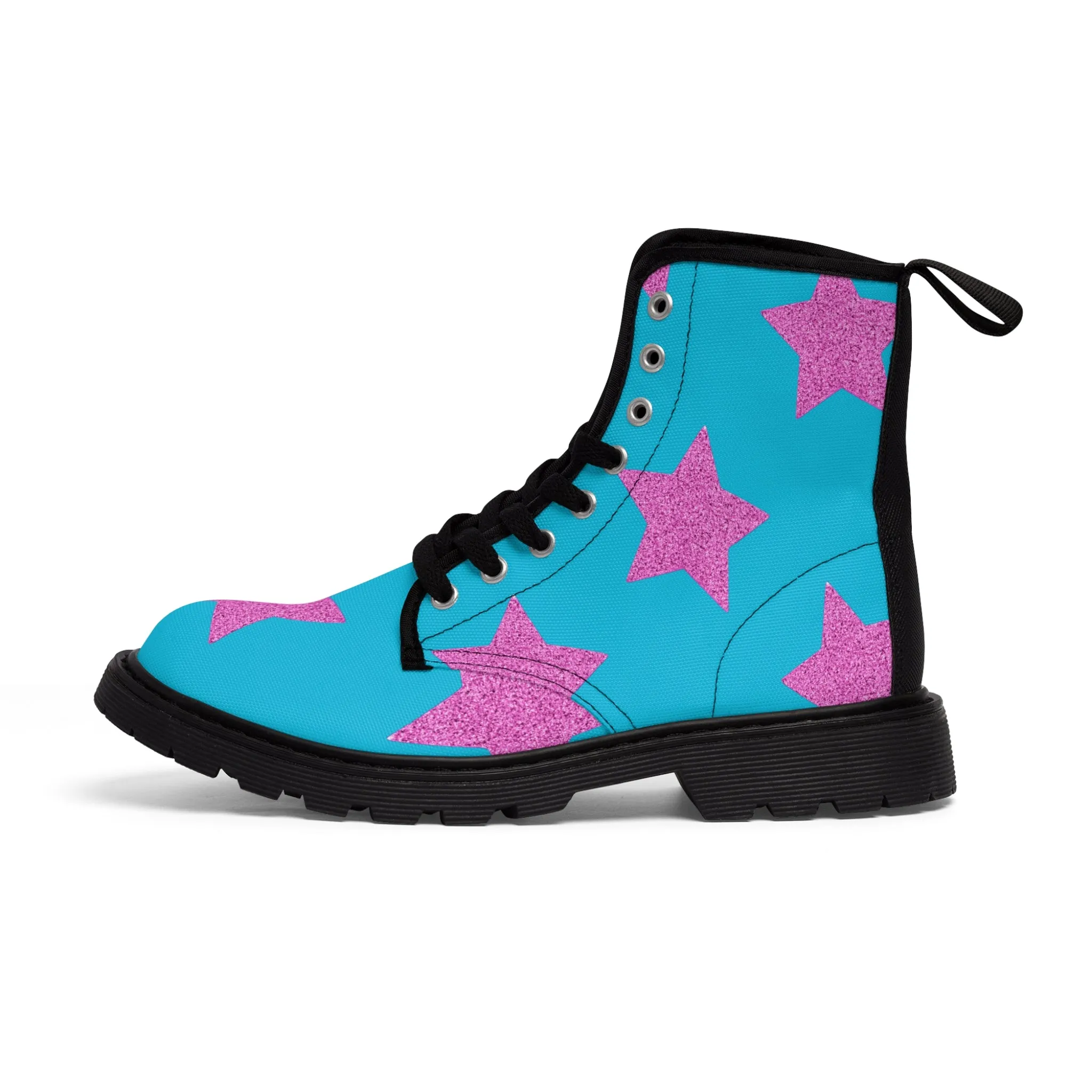 Pink Stars - Inovax Woman's Canvas Boots