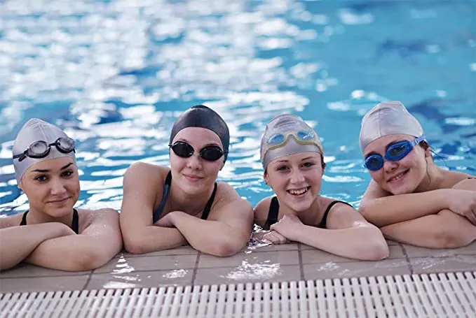 Pink Swimming Cap and Goggle combo for all age groups- One size fits all