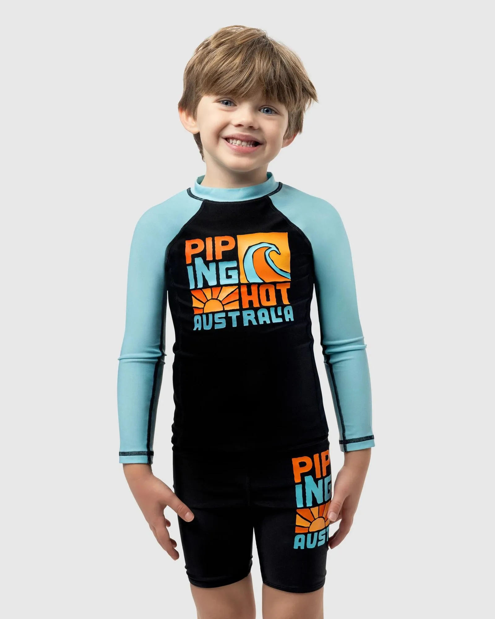 popular  Piping Hot Spliced Swim Rash Vest