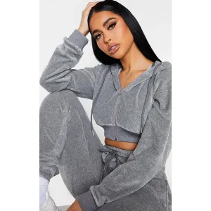 PTL Grey Cropped Hoodie