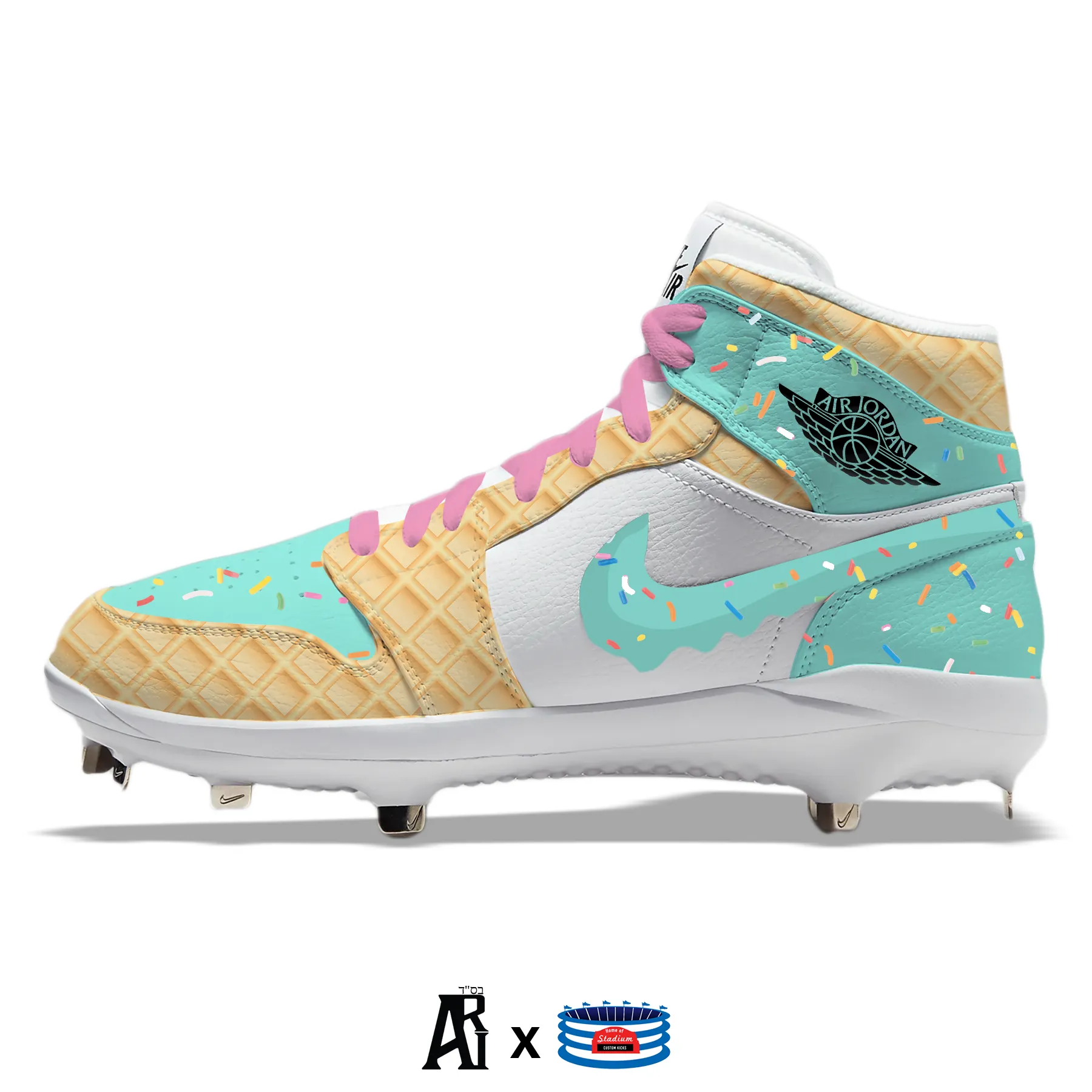 "Waffle Cone" Jordan 1 Retro Cleats