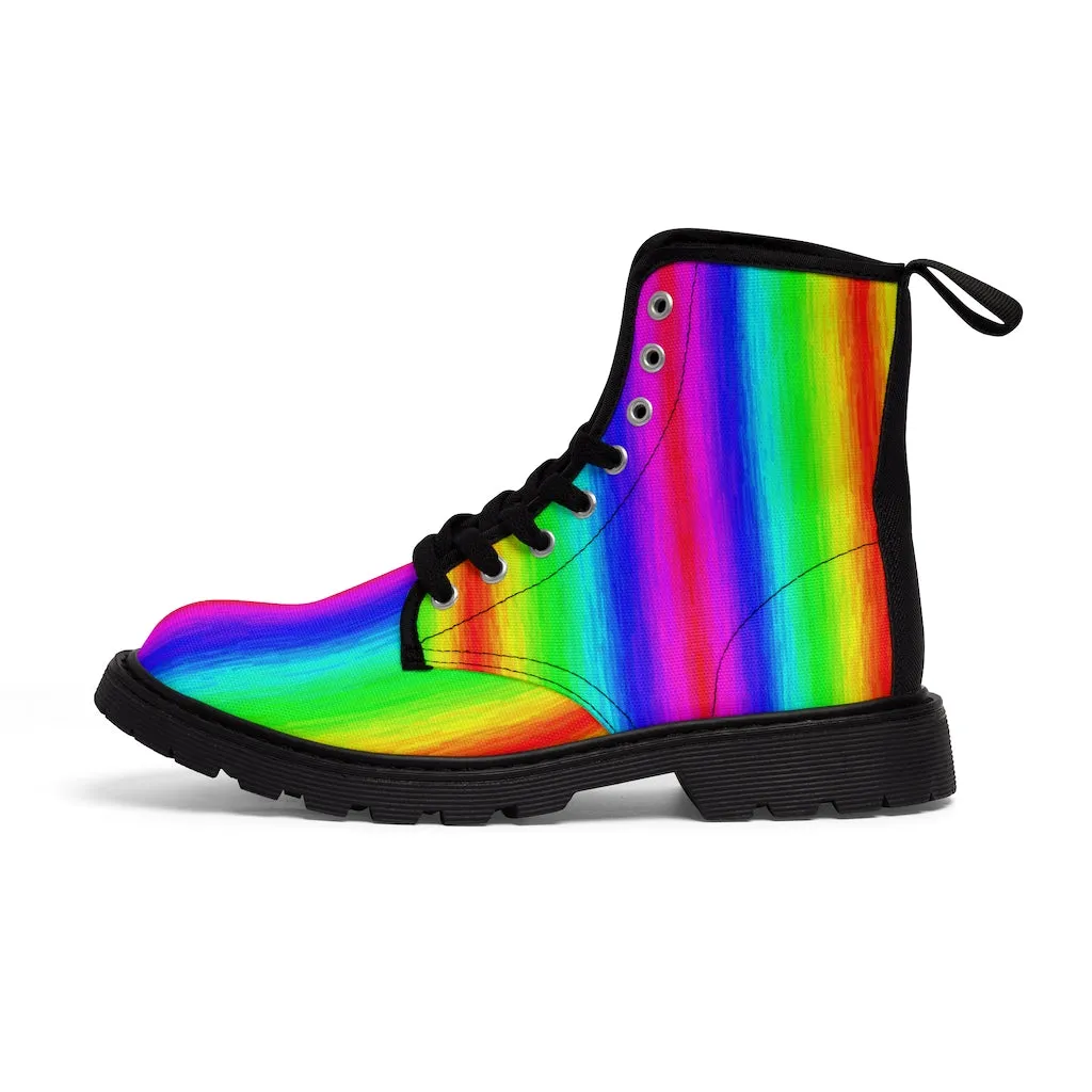 Rainbow Women's Canvas Boots