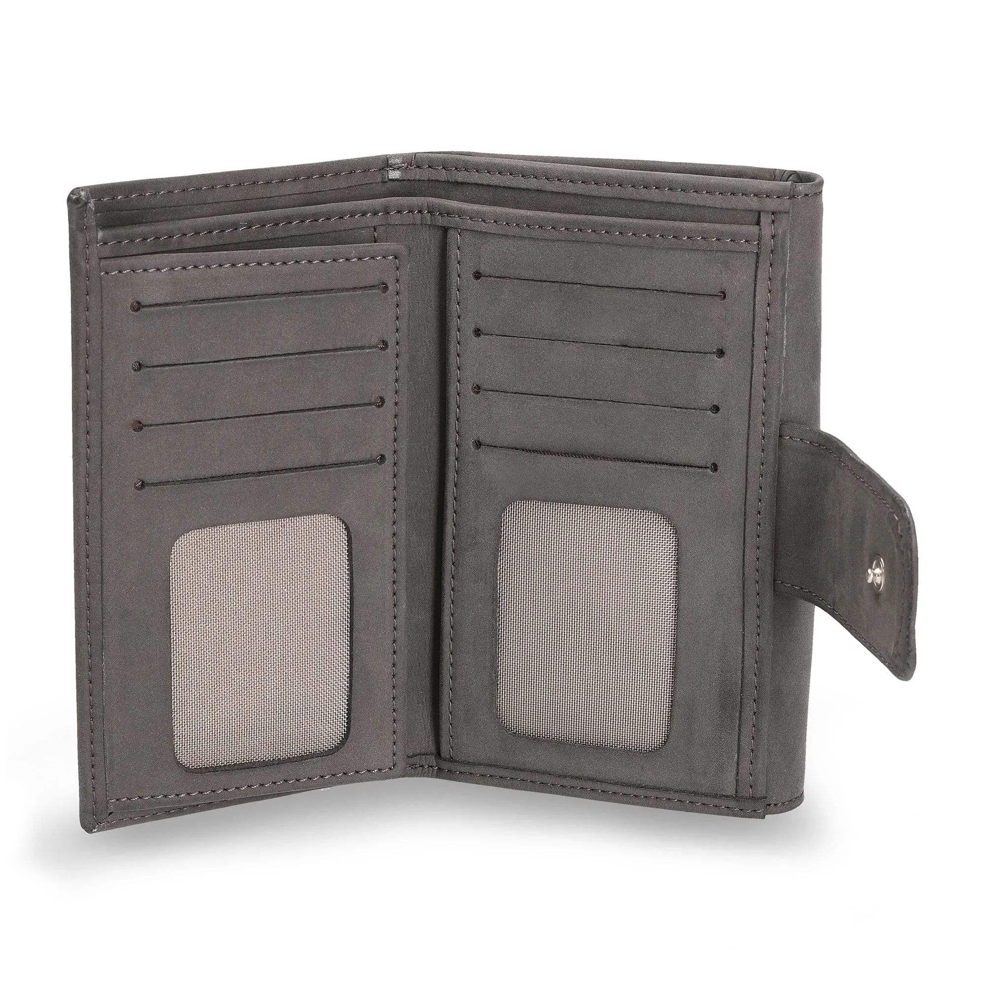 Sabi Vegan Nobuk Bifold Clip Wallet | Grey