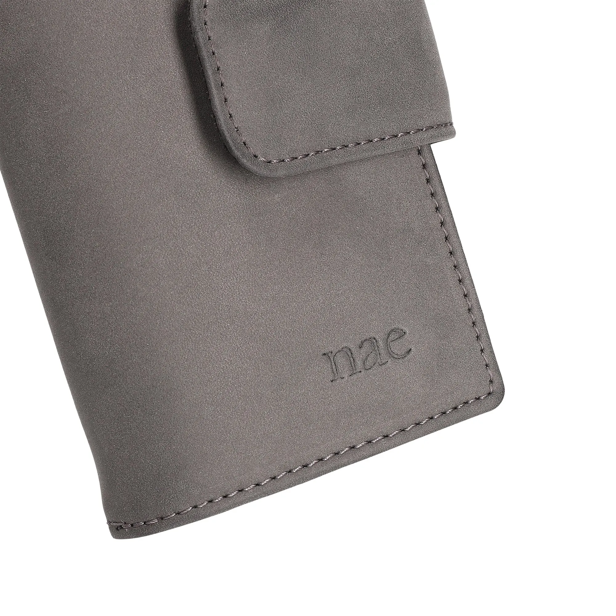 Sabi Vegan Nobuk Bifold Clip Wallet | Grey