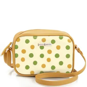 SACCI MUCCI Stylish Box Sling Bag for girls | Side Purse for Women Stylish Latest | Cross Body Sling Box Bags for Girls - Cute Polka (Mustard)