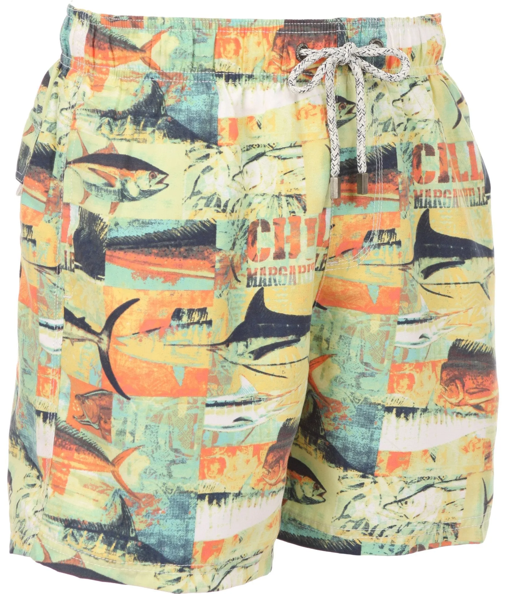 Sakkas Rayen Short Braided Drawstring Printed Skate Surf Board Short Swim Trunk