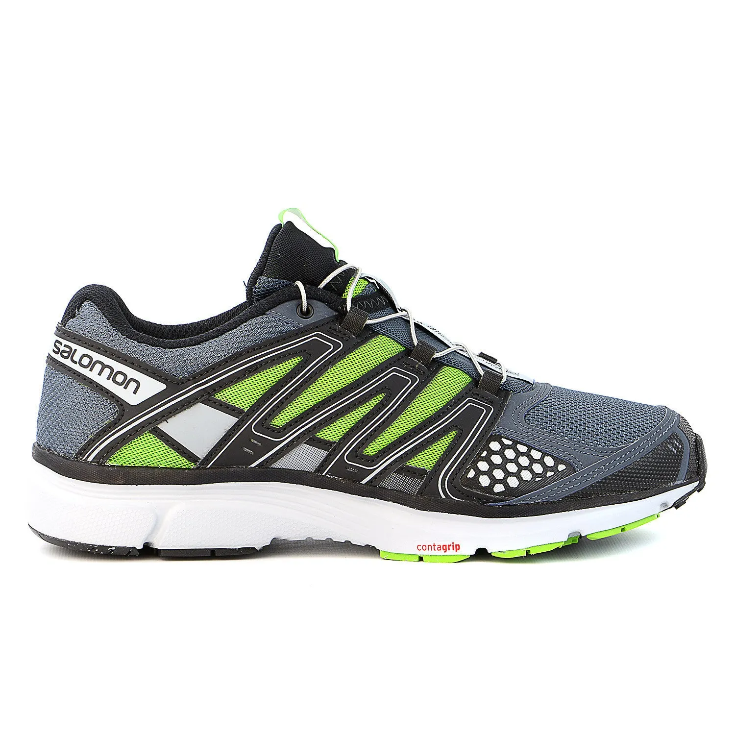 Salomon X-Mission 2 Running Sneaker Shoe - Grey Denim/Light Onix/Spring Green - Mens