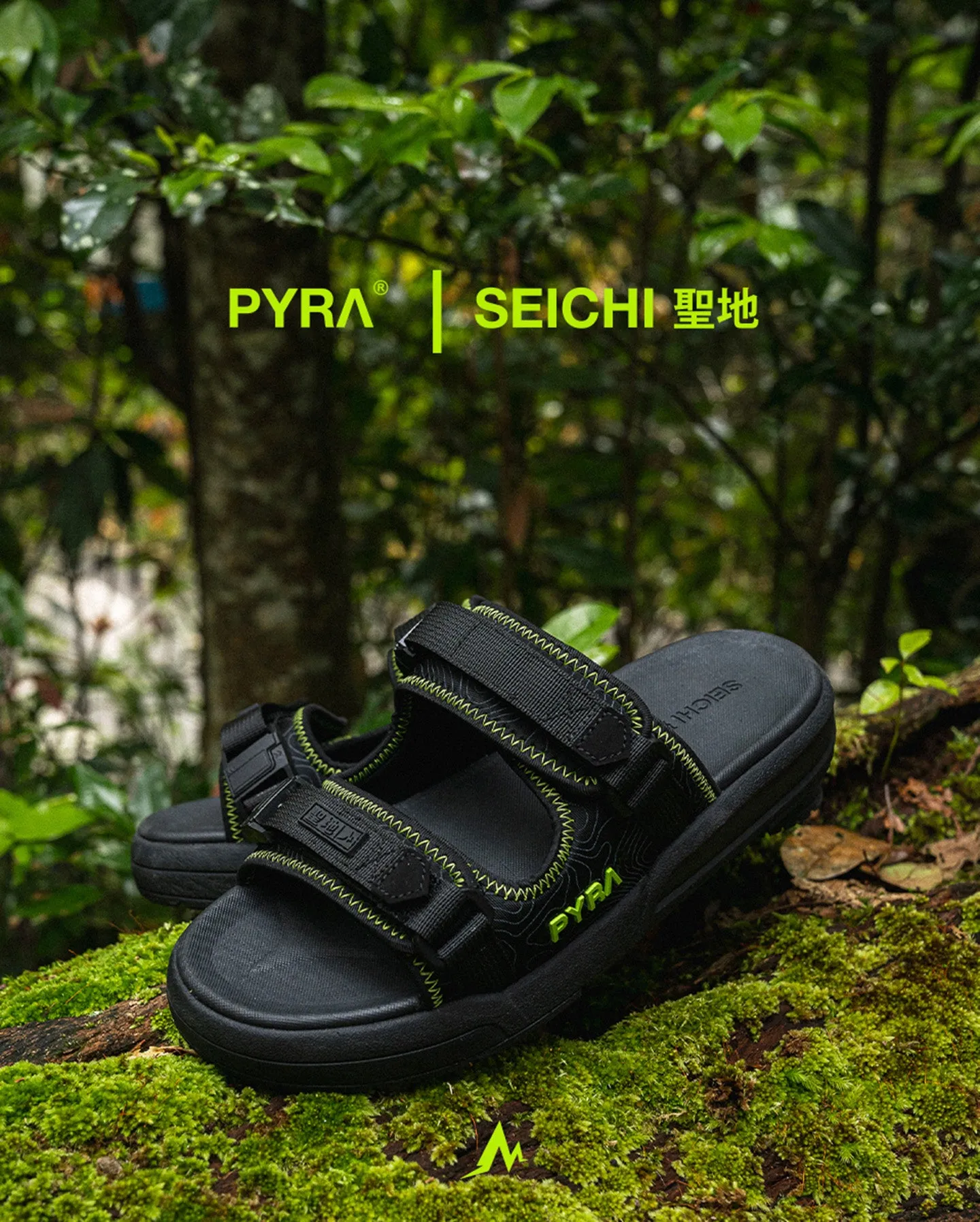 Seichi X PYRA Sandoru Ni Slides Black/Volt