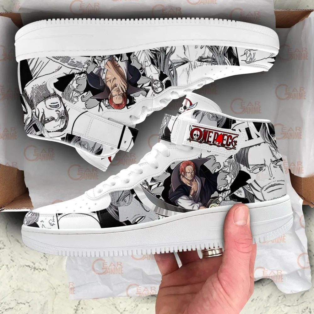 Shanks Sneakers Air Mid OP Custom Anime Shoes Mix Manga