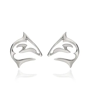 Shark Earrings Sterling Silver- Shark Post Earrings, Sterling Silver Shark Stud Earrings, Gifts for Shark Lovers, Shark Charm Earrings