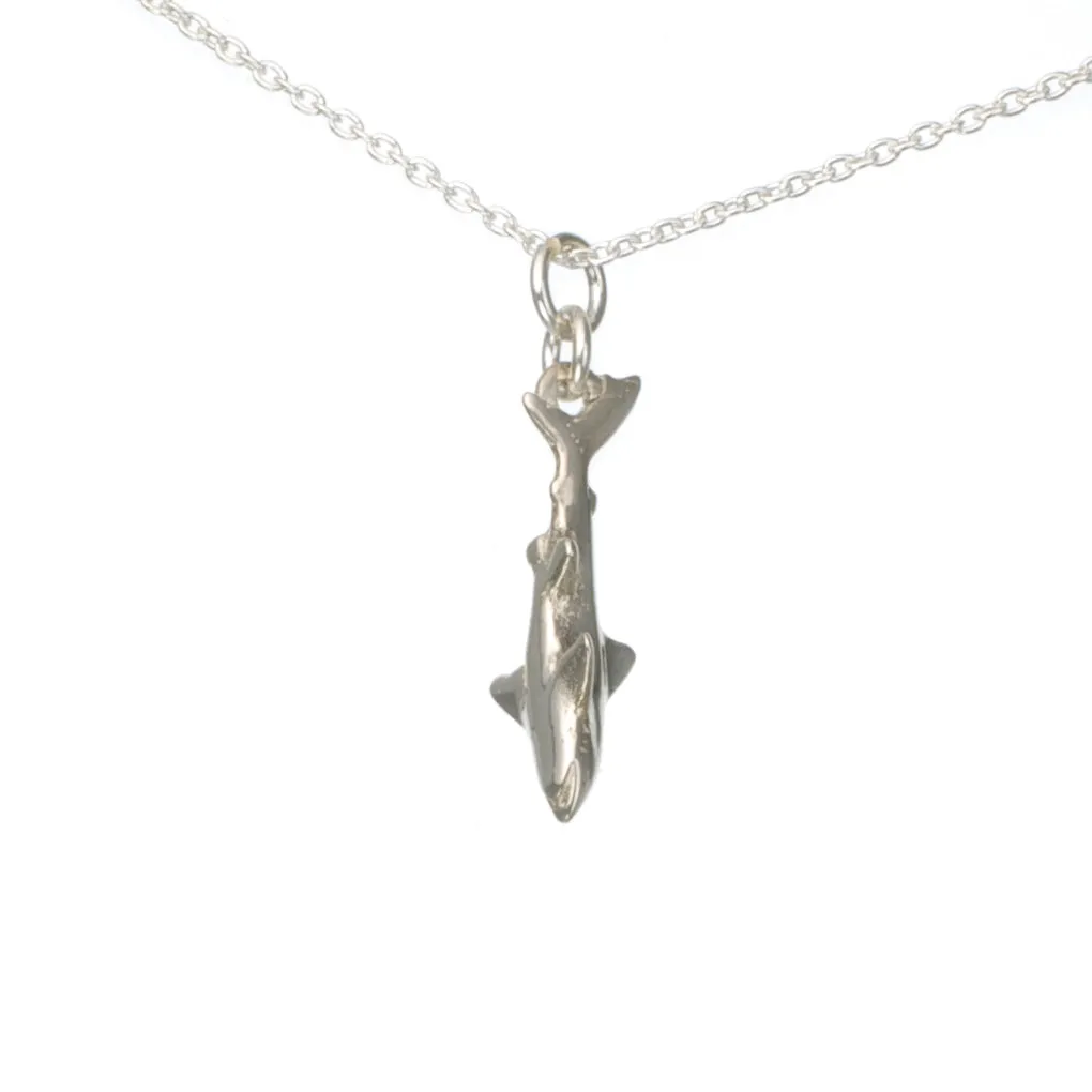 Shark Necklace for Woman and Teens Sterling Silver- Mini Shark Charm Sterling, Shark Charm, Mini Shark Pendant Sterling Silver