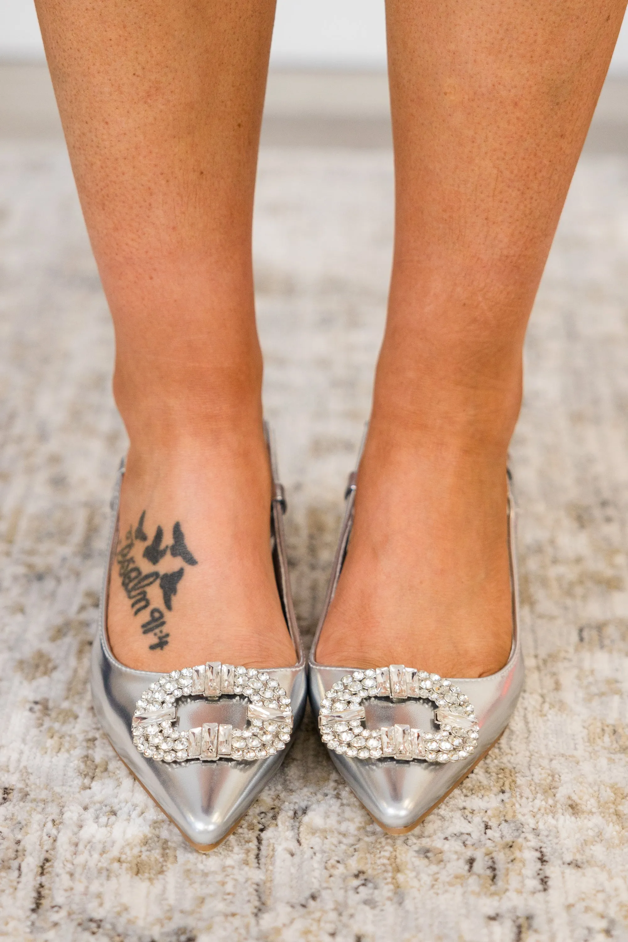 Silver Shoreline Heels, Silver