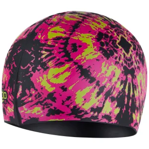 Speedo - Junior Slogan Silicone Cap - Black/Pink