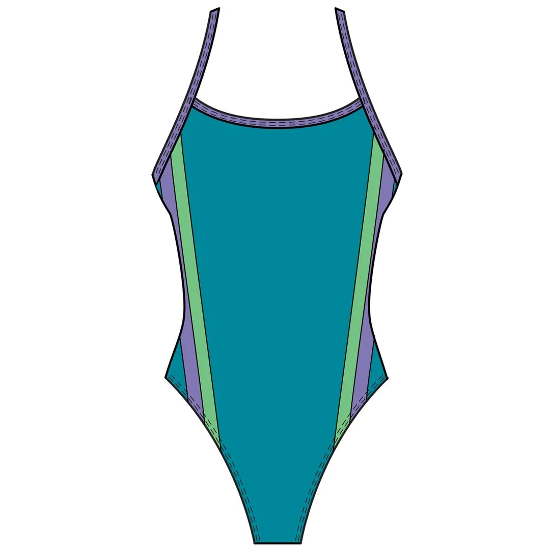 Speedo Women's Color Block One Back One Piece Swimsuit