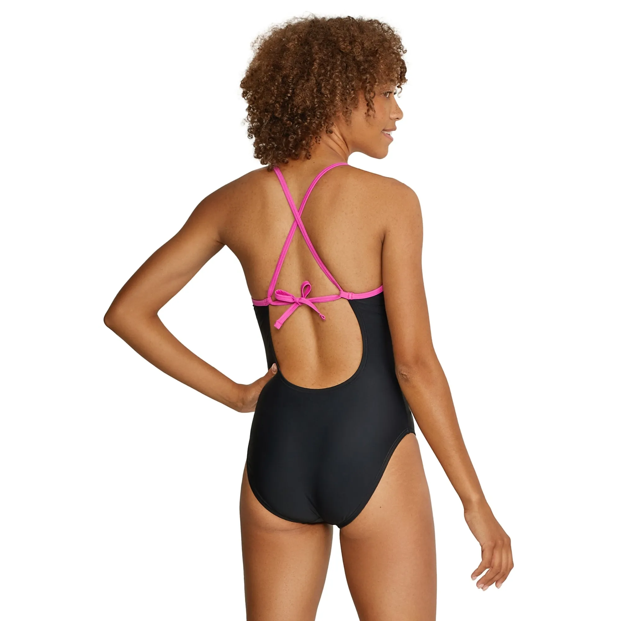 Speedo Women's Colorblock Tie Back One Piece Swimsuit