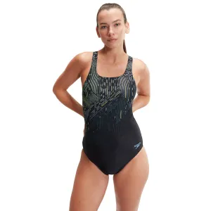 Speedo Womens Digital Printed Medalist Black