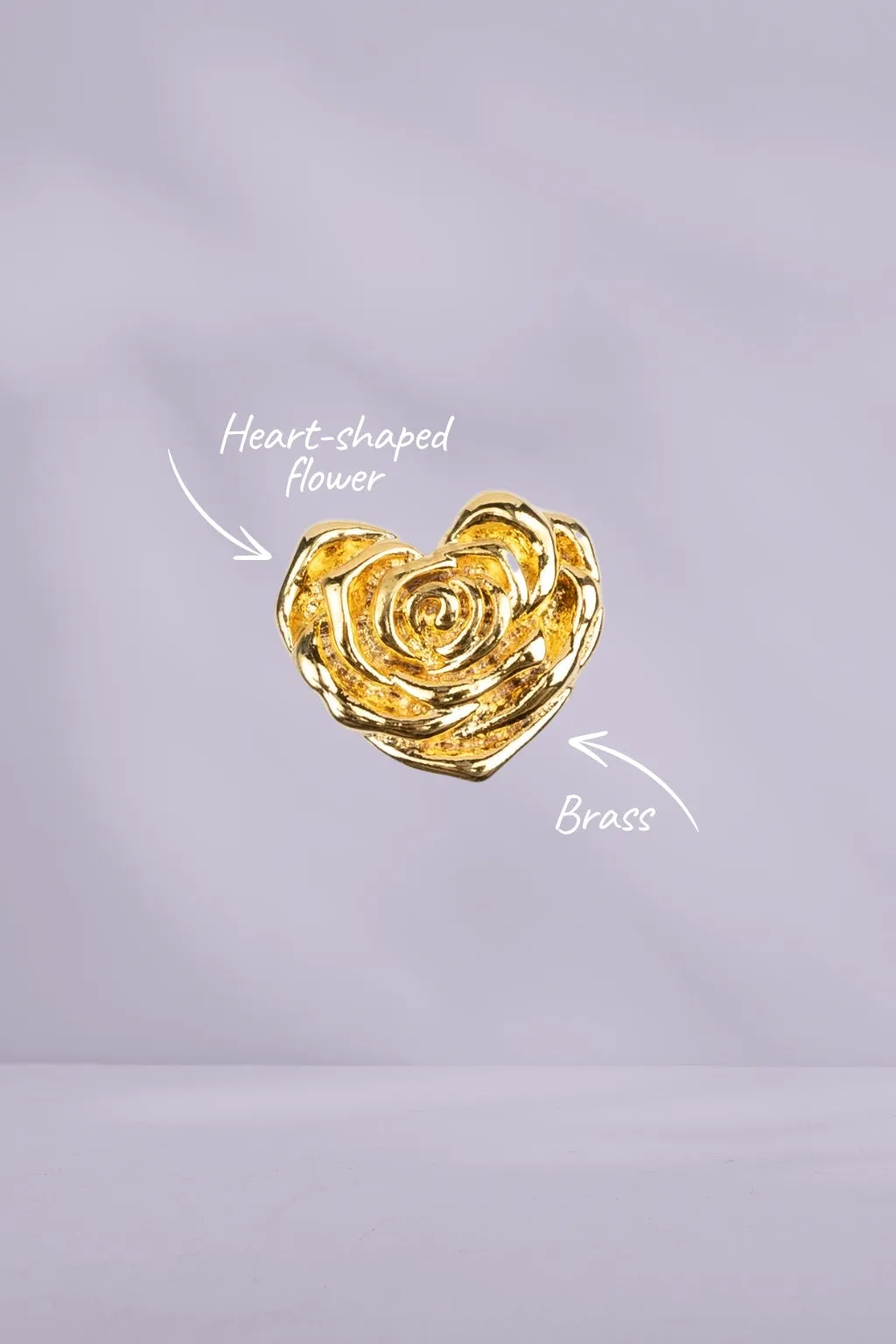 Stella and Gemma Heart Shaped Flower Earrings Gold