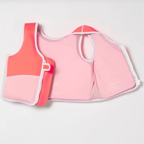 SUNNYLiFE Melody the Mermaid Swim Vest Neon Strawberry