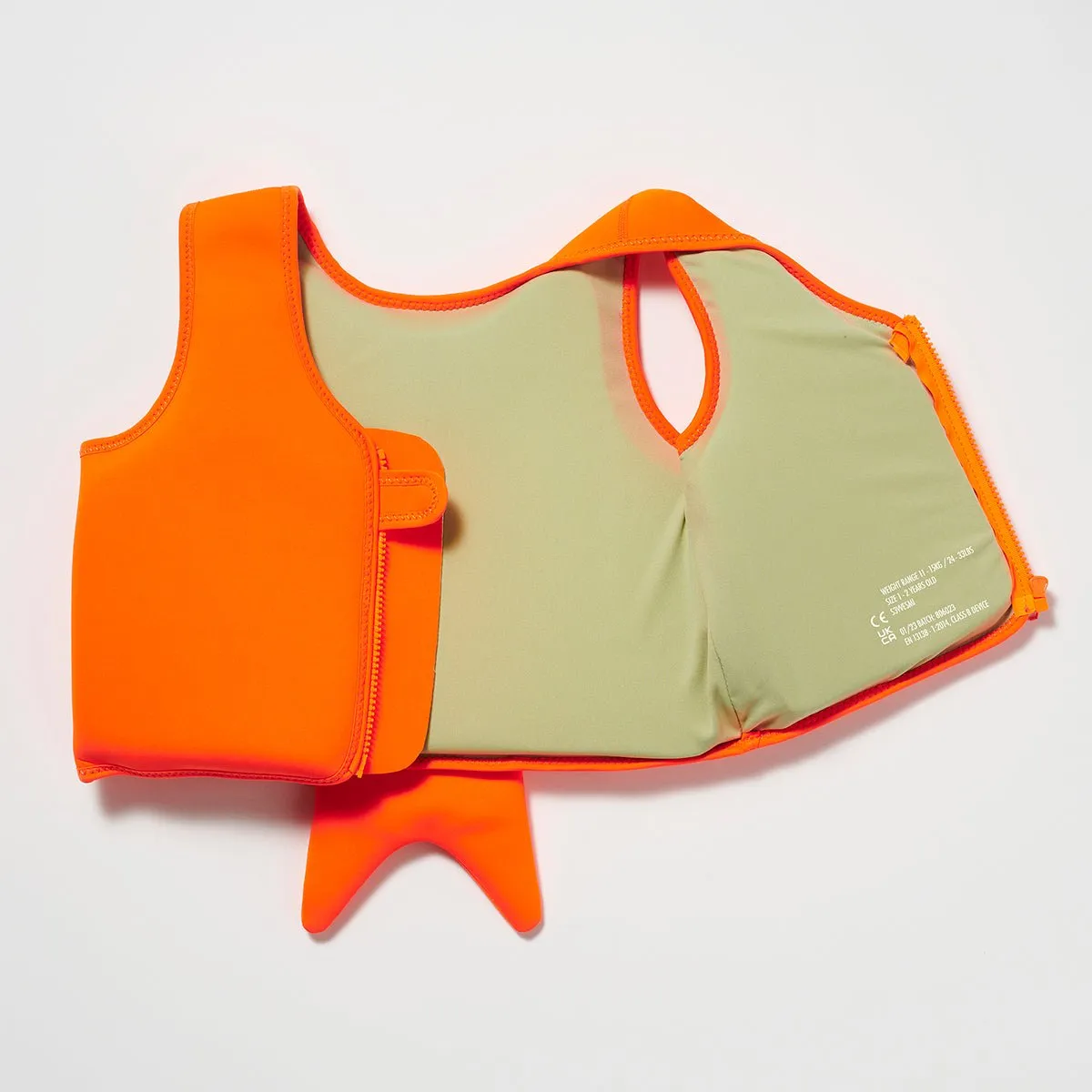 SUNNYLiFE Orange Color Swim Vest 3-6 Sonny the Sea Creature