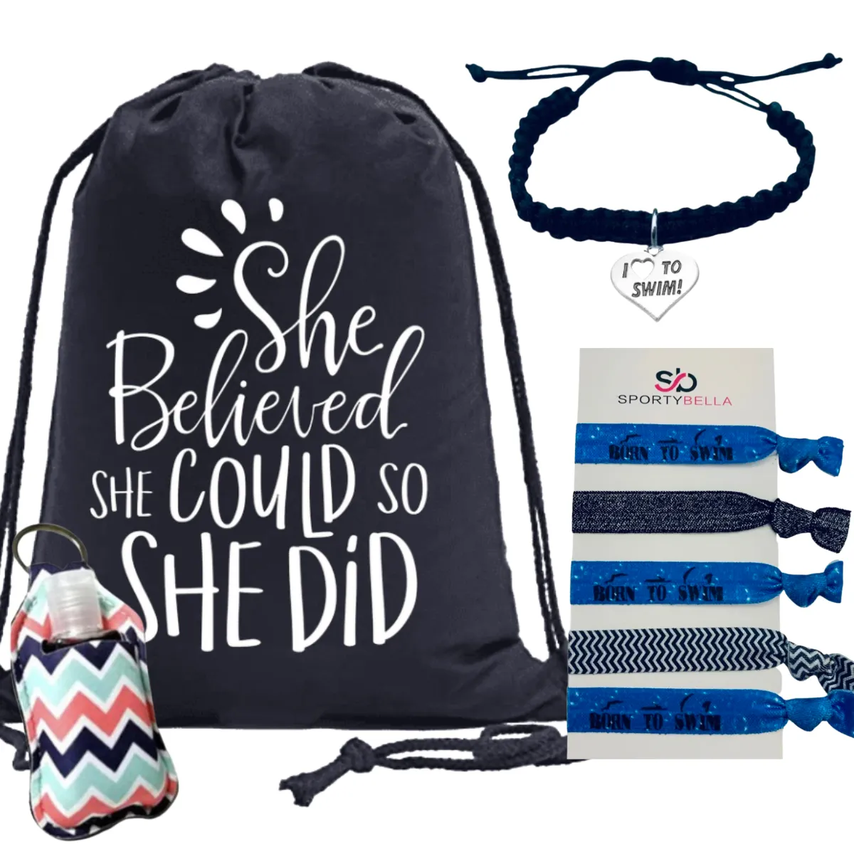 Swim Bracelet & Hair Ties Sportybag Bundle