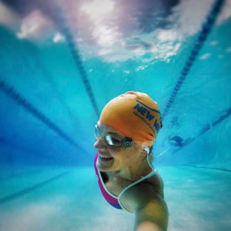 Swim Cap Orange - New Wave Silicone Swim Cap