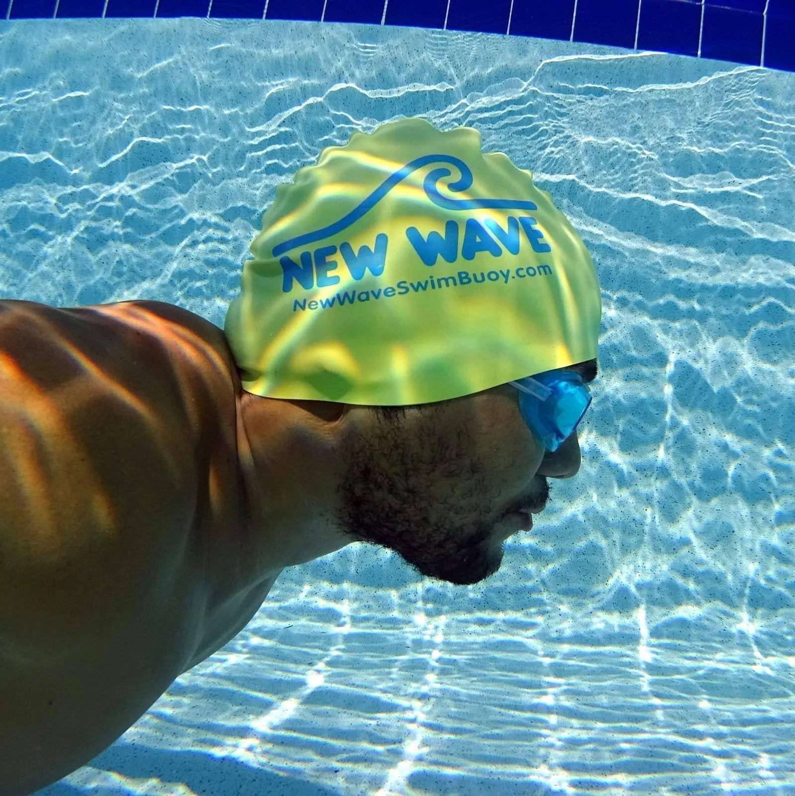 Swim Cap Yellow - New Wave Silicone Swim Cap