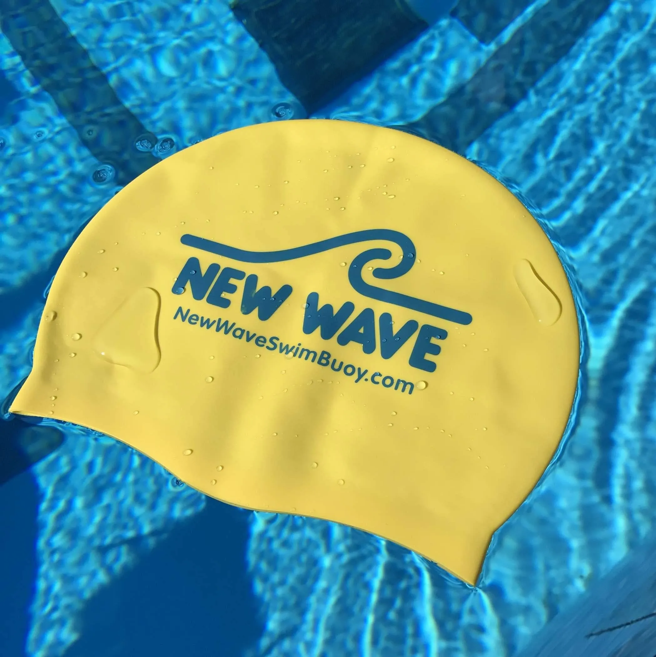 Swim Cap Yellow - New Wave Silicone Swim Cap