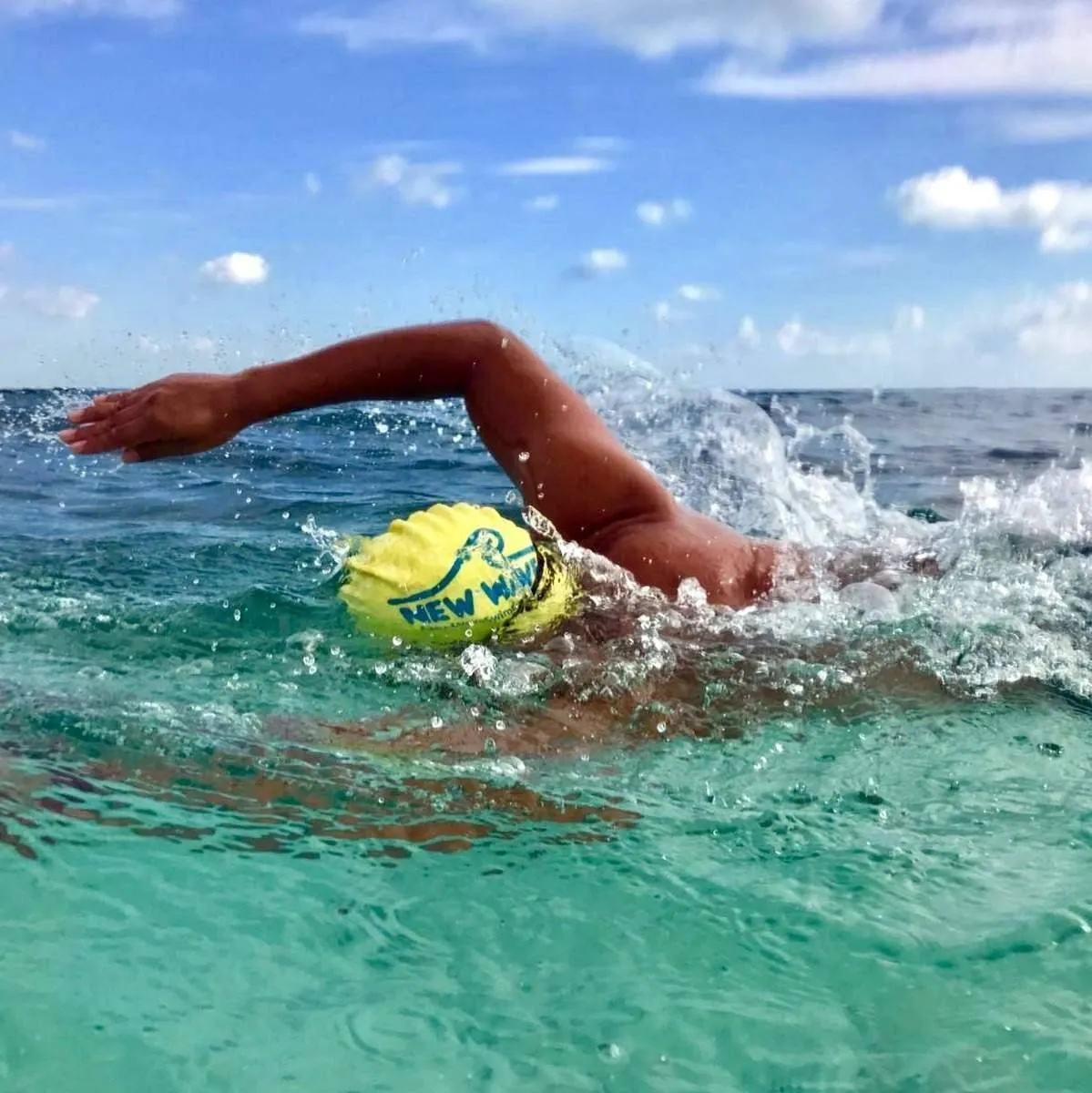 Swim Cap Yellow - New Wave Silicone Swim Cap