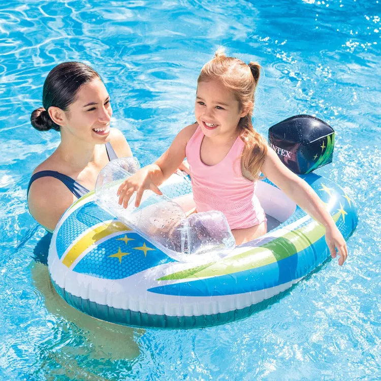 Swimming Pool Cartoon Shape Child's Ring for Sitting Baby's Toilet Seat Floating Boat Swim Ring