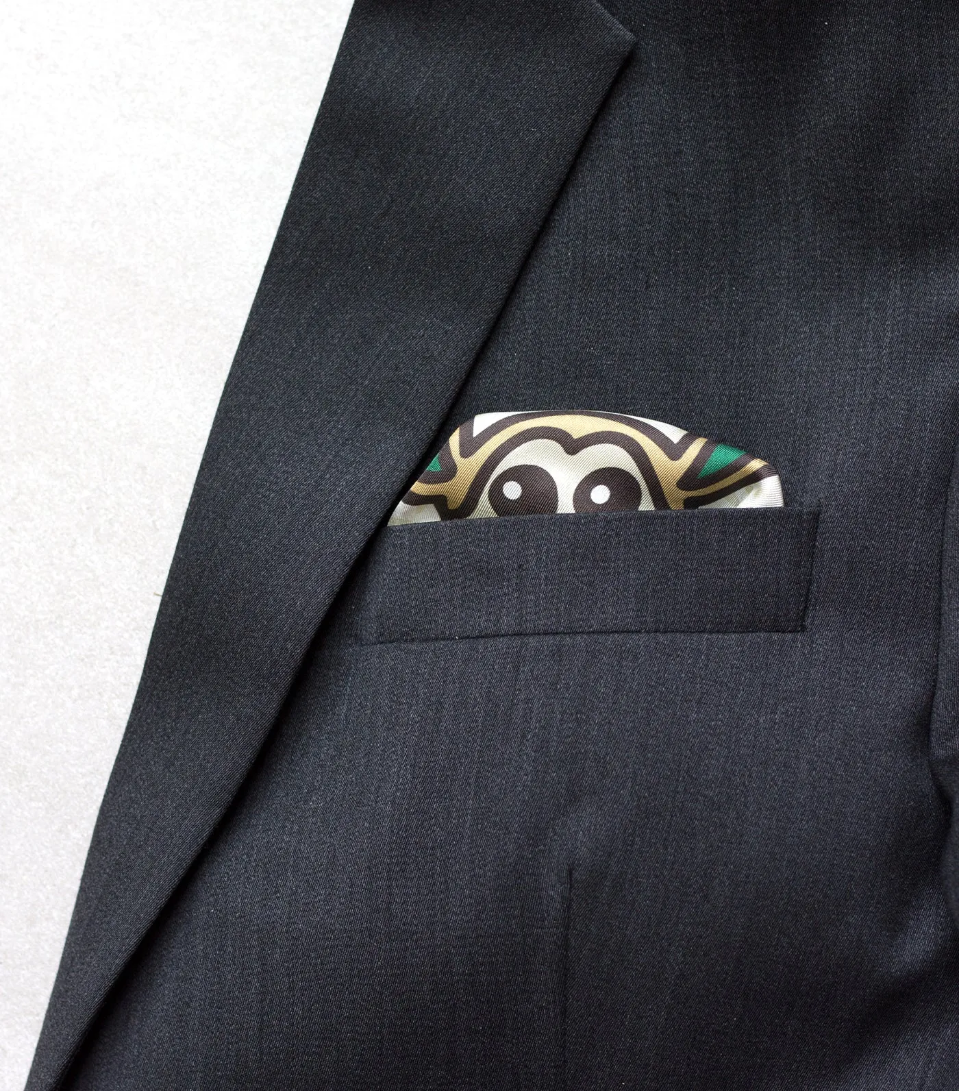 Tarsier No Evil Pocket Square Blue