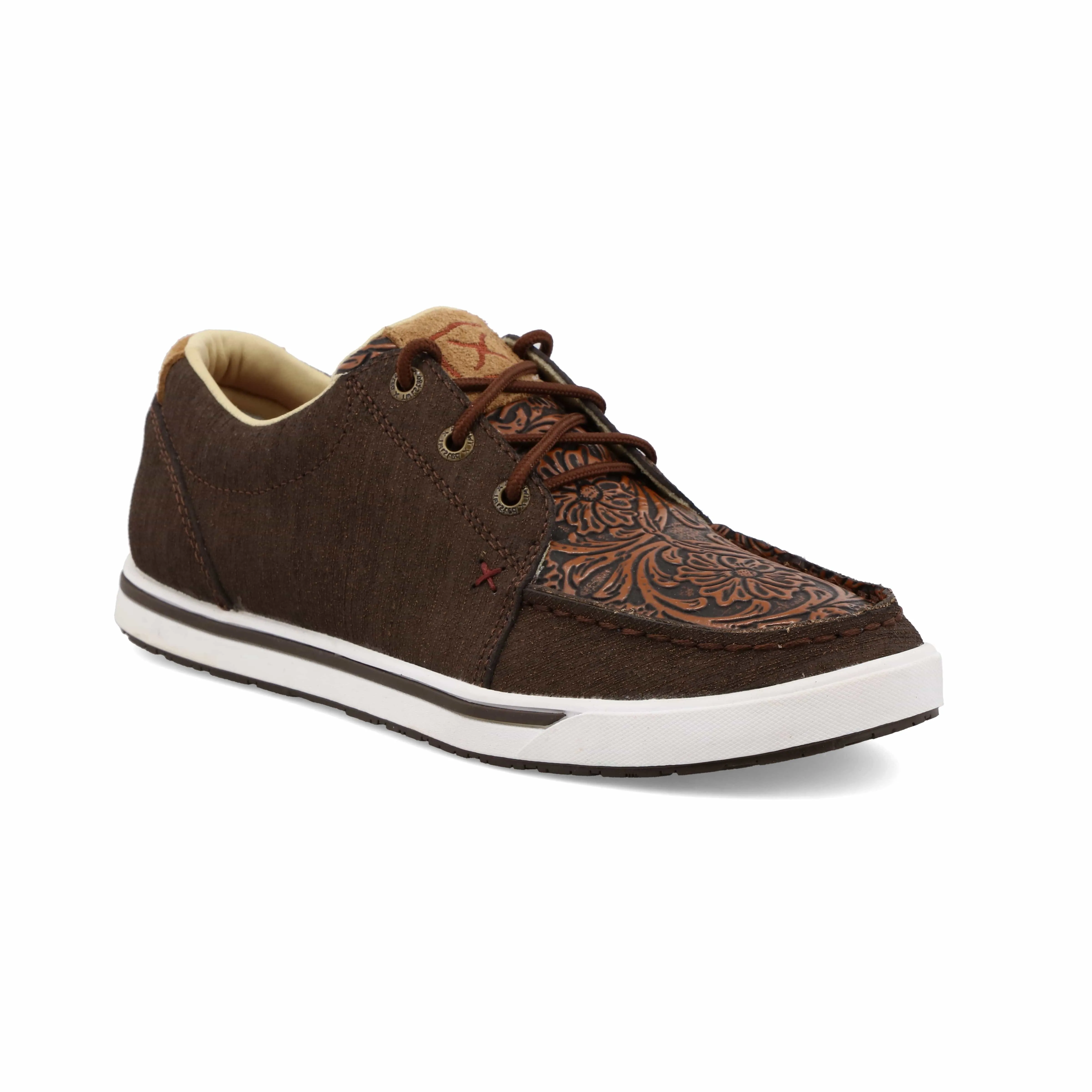 Twisted X Women's Cocoa & Tooled Brown Kicks Shoe WCA0065