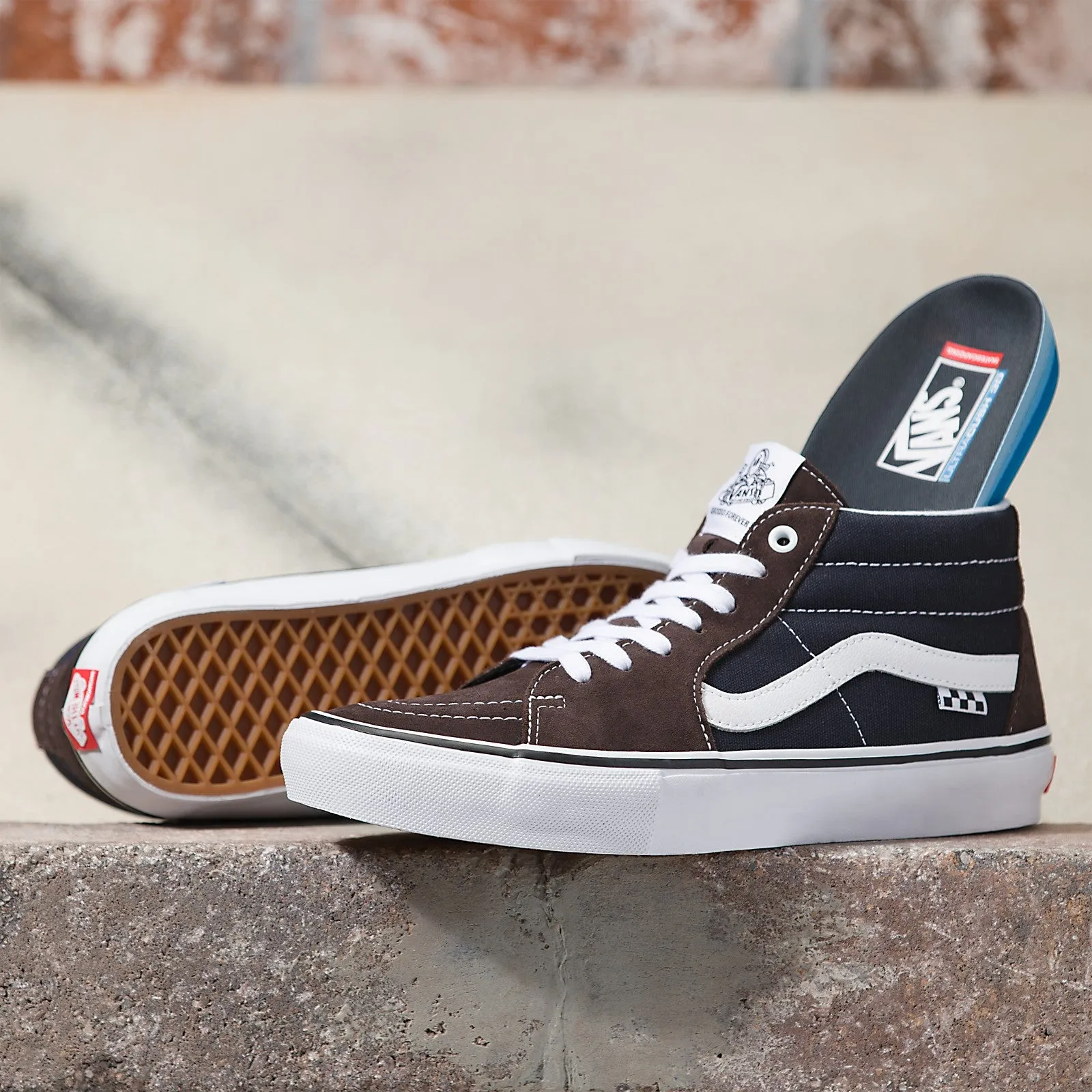 Vans Skate Grosso Mid Shoes - Dark Brown/Navy