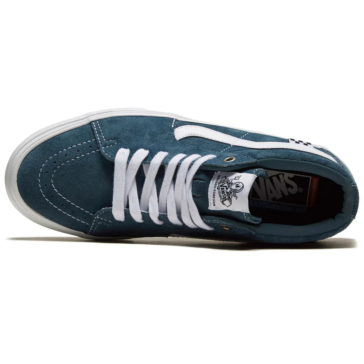 VANS SKATE GROSSO MID SHOES PIG SUEDE BLUE/WHITE