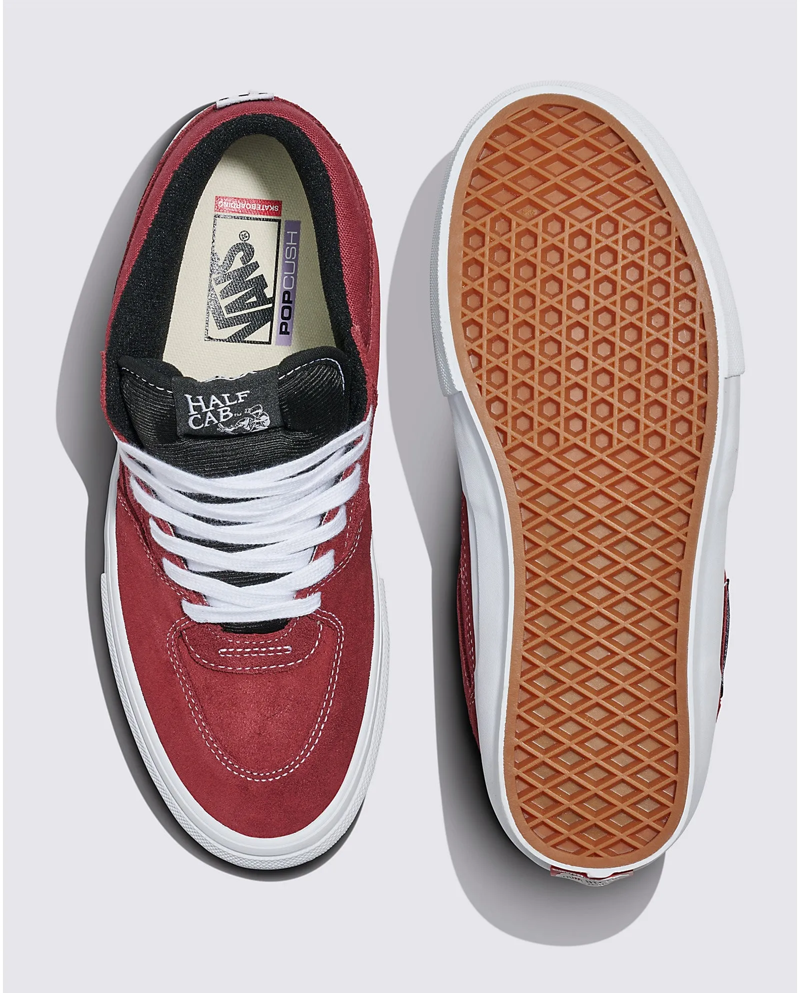 Vans Skate Half Cab Skateboard Shoe - Burgundy/White