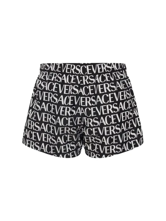 Versace   Monogram printed nylon swim shorts 