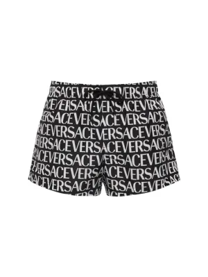 Versace   Monogram printed nylon swim shorts 